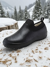  Damskie, zielone, wodoodporne, wsuwane buty zimowe z ciepłą, polarową podszewką – wytrzymałe, antypoślizgowe buty do ogrodu i chodzenia na świeżym powietrzu