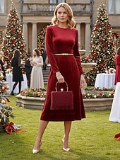 tanie Torby i torebki-Damska torebka na imprezę świąteczną – elegancka wieczorowa torebka z piórami w kolorze czerwonym i zielonym, ze złotym uchwytem i perłowym zapięciem – świąteczny prezent dla kobiety – szykowny, świąteczny styl na uroczystości bożonarodzeniowe