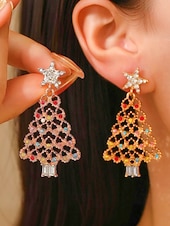 abordables Boucle d&amp;#39;oreille pour femme-Femmes Boucles d'oreilles clous Boucle d'Oreille Créoles Coloré Blanche Alliage Noël Élégant Soirée / Soir Sapin de Noël