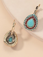 economico Orecchino da donna-orecchini pendenti a goccia in stile bohémien da donna con accenti di pietre preziose colorate, gioielli in stile etnico vintage per abbigliamento casual, feste e festival
