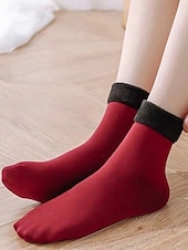 رخيصةأون جوارب نسائية-مجموعة جوارب حرارية مبطنة بالصوف للنساء، جوارب شتوية ناعمة ودافئة بألوان متعددة، هدية عيد ميلاد مريحة للطقس البارد والارتداء المنزلي