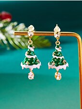 halpa Naisten korvakoru-Naisten jouluiset rusettikorvakorut kimaltelevalla punaisella viimeistelyllä, juhlava lomakoru joulujuhliin, lahjaidea