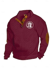 abordables Sudaderas 3D para hombre-Hombre Sudadera Negro Blanco Vino Verde Ejército Azul Marino Cuello Mao Graphic Jacquard Retazos Diario Festivos Noche Poliéster Ropa de calle Casual Otoño Invierno Ropa Sudaderas con capucha