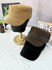 economico Cappelli da uomo-berretto da uomo in pelle scamosciata: cappello da baseball in morbido tessuto, elegante e comodo, con cinturino regolabile, perfetto per uscite informali e attività all'aperto