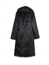 halpa Miesten takit-Miesten Talvitakki Tekoturkis Loma Päivittäin Pidä lämpimänä Fleece Syksy Talvi Tavallinen Muoti Katutyyli Kauluskäänne Pitkä Musta Valkoinen Keltainen Jackets