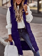 رخيصةأون معاطف شتوية-نسائي جاكيت كاجوال سترة مريح متنفس سحاب جيب كاجوال سهل عطلة شارع فضفاض مناسب للبس اليومي صدر فردي طويلة مع قبعة عادي بدون كم ملابس خارجية أبيض أحمر أرجواني الربيع الخريف