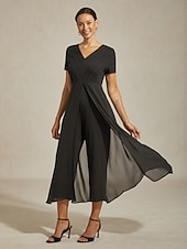 halpa haalari-Nainen Rento mekko Musta Lyhythihainen Lyhyt hiha Tavallinen Kesä Kaikki vuodenajat V kaula-aukko Pyöreä kaula-aukko Moderni S M L