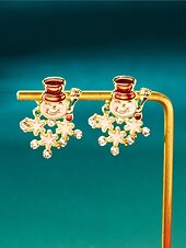 halpa Naisten korvakoru-Naisten jouluiset rusettikorvakorut kimaltelevalla punaisella viimeistelyllä, juhlava lomakoru joulujuhliin, lahjaidea