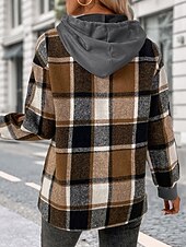 cheap Graphic shop Sweatshirts &amp; Hoodies-Women&#039;s Pullover Hoodie Sweatshirt Plaid Vintage Casual Long Sleeve Hooded Regular Tops Street Casual Sports Drawstring Patchwork Pink Army Green Dark Gray Beige Coffee Fall Winter