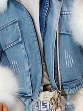 نسائي معطف شتوي جواكيت جينز الدفء مريح سحاب جيب Buttons طوق الفراء نشيط كاجوال سهل مناسب للبس اليومي مناسب للخارج عطلة نهاية الاسبوع قصيرة طوي فضفاض صالح كم طويل ملابس خارجية أسود أزرق الخريف الشتاء رخيصةأون فراء و جلود-نسائي معطف شتوي جواكيت جينز الدفء مريح سحاب جيب Buttons طوق الفراء نشيط كاجوال سهل مناسب للبس اليومي مناسب للخارج عطلة نهاية الاسبوع قصيرة طوي فضفاض صالح كم طويل ملابس خارجية أسود أزرق الخريف الشتاء