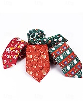 abordables Cravates et nœuds papillon pour hommes-Cravates de Noël pour hommes – cravates de vacances amusantes et festives avec Père Noël, rennes, arbres et flocons de neige, parfaites pour les fêtes de Noël, les cadeaux et les célébrations saisonnières