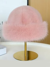 Damskie zimowe berety ze sztucznego futra, miękkie, puszyste i ciepłe czapki w stylu vintage, eleganckie, wielokolorowe czapki na świąteczne stylizacje i na zimną pogodę tanie Kapelusze damskie-Damskie zimowe berety ze sztucznego futra, miękkie, puszyste i ciepłe czapki w stylu vintage, eleganckie, wielokolorowe czapki na świąteczne stylizacje i na zimną pogodę