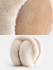 abordables Boucle d&amp;#39;oreille pour femme-Cache-oreilles de Noël en fausse fourrure pour femme, design pliable, bandeau multi-matières pour l'hiver, accessoire confortable et élégant pour le temps froid