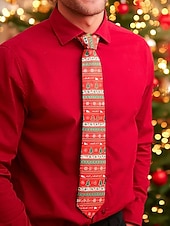 abordables Cravates et nœuds papillon pour hommes-Cravates de Noël pour hommes – cravates de vacances amusantes et festives avec Père Noël, rennes, arbres et flocons de neige, parfaites pour les fêtes de Noël, les cadeaux et les célébrations saisonnières