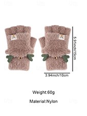 お買い得  レディース手袋-女性用クリスマスギフトの豪華な手袋、マルチカラー、ふわふわの柔らかい素材、トナカイの角のデザイン、毎日の通勤や休日のお祝いに最適