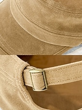 economico Cappelli da uomo-berretto da uomo in pelle scamosciata: cappello da baseball in morbido tessuto, elegante e comodo, con cinturino regolabile, perfetto per uscite informali e attività all'aperto