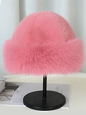 Damskie zimowe berety ze sztucznego futra, miękkie, puszyste i ciepłe czapki w stylu vintage, eleganckie, wielokolorowe czapki na świąteczne stylizacje i na zimną pogodę tanie Kapelusze damskie-Damskie zimowe berety ze sztucznego futra, miękkie, puszyste i ciepłe czapki w stylu vintage, eleganckie, wielokolorowe czapki na świąteczne stylizacje i na zimną pogodę