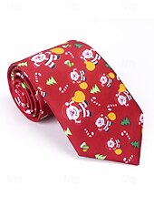 abordables Cravates et nœuds papillon pour hommes-Cravates de Noël pour hommes – cravates de vacances amusantes et festives avec Père Noël, rennes, arbres et flocons de neige, parfaites pour les fêtes de Noël, les cadeaux et les célébrations saisonnières