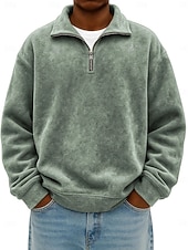 Herren Pullover Sweatshirt Reißverschluss-Polo Urlaub Straße Reißverschluss Langarm Mode Basic Einfarbig Einfach Mode Herbst Frühling & Herbst Ganzjahres Bequeme Passform Schwarz Rosa Armeegrün preiswerte Klassisches Poloshirt für Herren-Herren Pullover Sweatshirt Reißverschluss-Polo Urlaub Straße Reißverschluss Langarm Mode Basic Einfarbig Einfach Mode Herbst Frühling & Herbst Ganzjahres Bequeme Passform Schwarz Rosa Armeegrün