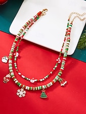 billige Halskjede for kvinner-Julekjede med sjarm til dame, flere stiler med sjarm til julenissen, snømannen og juletreet, perfekt til høytidsfester og festlige gaver.