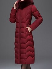 Dam Anorak Bekväm Andningsfunktion Dragkedja Ficka Knappar Pälskrage Ledigt Slät Semester Gata Ledigt Dagliga kläder Dragkedja Lång Huva Normal Långärmad Ytterkläder Svart Vin Rubinrött Vår Höst billiga Vinterparka-Dam Anorak Bekväm Andningsfunktion Dragkedja Ficka Knappar Pälskrage Ledigt Slät Semester Gata Ledigt Dagliga kläder Dragkedja Lång Huva Normal Långärmad Ytterkläder Svart Vin Rubinrött Vår Höst