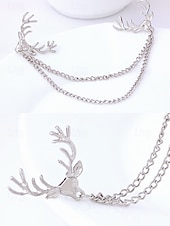 Недорогие Мужские галстуки и бабочки-Мужские рождественские булавки для воротника из сплава – элегантные дизайны в виде оленей с золотыми цепочками, идеально подходят для праздничных вечеринок, торжеств и зимних праздников