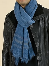 preiswerte Krawatten &amp;amp; Fliegen für Herren-Leichter gestreifter Baumwollschal für Herren – lässiger, weicher Fransenschal im Vintage-Stil für Outdoor-Reisen im Herbst und Winter und den Alltag