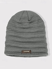 お買い得  クリスマスアクセサリー-クリスマス用のメンズニットビーニーハット、柔らかいアクリルとフェイクファー、冬のファッションに最適な複数の色