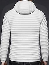 Недорогие Мужские пуховики и парки-Муж. Зимнее пальто Пуховик Стеганая куртка Карман Полиэстер Отпуск На каждый день Свидание Обычная Мода На каждый день Удобный Сохраняет тепло Зима Сплошной/однотонный цвет Белый Синий Пуховик