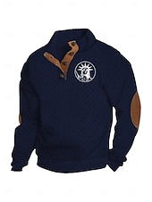 abordables Sudaderas 3D para hombre-Hombre Sudadera Negro Blanco Vino Verde Ejército Azul Marino Cuello Mao Graphic Jacquard Retazos Diario Festivos Noche Poliéster Ropa de calle Casual Otoño Invierno Ropa Sudaderas con capucha