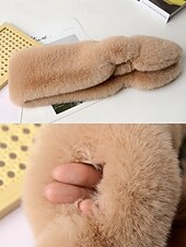 baratos Lenços Femininos-cachecol feminino de pele sintética de natal, aquecedor de pescoço macio com nó cruzado, xale elegante de inverno para festas de fim de ano e presentes