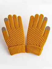 economico Guanti da donna-Guanti invernali termici da donna con touchscreen, guanti caldi in maglia foderati in pile per Natale, abbigliamento da esterno per il freddo e regali per le feste