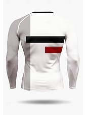 baratos Camisetas e Regatas de Corrida-Homens Geométrica Camisetas Compressão Camiseta de Corrida Primavera Outono Impressão 3D Bloco de cor Manga Longa Secagem Rápida Compressão Power Flex Pavio Humido Respirável Treino de Ginástica