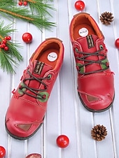 preiswerte Damenschnürschuhe-Grüne Oxford-Schnürschuhe aus Leder für Damen mit roten Nähten, handgefertigte Retro-Freizeitschuhe für Damen, perfekt für Weihnachtsoutfits und den Alltag im Herbst