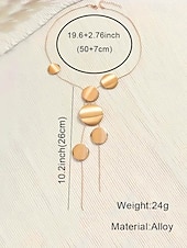 abordables Collier pour femme-Collier long à pendentif disque géométrique pour femme – bijou minimaliste moderne à superposer pour soirées élégantes, événements formels et mode quotidienne