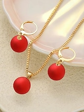 halpa Naisten kaulakoru-Naisten tekohelmikaulakoru ja korvakorut kultaisilla yksityiskohdilla, elegantit joulukorut juhlajuhliin