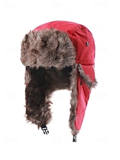 levne Dámské klobouky-Pánská vánoční čepice s kožešinovou podšívkou – nepromokavá, teplá a útulná, s detaily z umělé kožešiny, ideální na zimní dovolenou a outdoorové aktivity