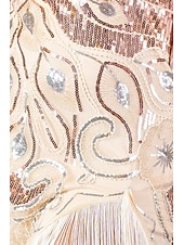  Roaring 20s 1920s Midi Flapper Dress Sleeveless The Great Gatsby Sequins Fringe Scoop Neck Fancy Dress Women's Christmas Carnival speakeasy Masquerade Retro Theme Party Adults' Dress