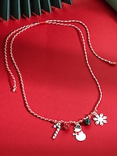 olcso Karácsonyi kiegészítők-Női karácsonyi ajándék nyaklánc, ötvözet és akril anyagból, színes gyöngyök ünnepi medálokkal, tökéletes ünnepi kiegészítő partikra és összejövetelekre