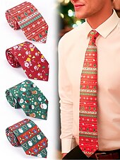 abordables Cravates et nœuds papillon pour hommes-Cravates de Noël pour hommes – cravates de vacances amusantes et festives avec Père Noël, rennes, arbres et flocons de neige, parfaites pour les fêtes de Noël, les cadeaux et les célébrations saisonnières