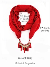 baratos Acessórios de Natal-colar de cachecol macio feminino com borla e pingente de contas, acessório de natal multicolorido e elegante para roupas de inverno e festas de fim de ano