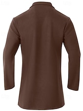 billige Trenchcoat for menn-Herre Ytterfrakk Trenchcoat Lang trenchcoat Feriereise Daglig Høst Vinter Polyester Vindtett Yttertøy Klær Mote Klassisk عادي Lomme Knaphul Enkeltkneppet