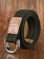 economico Cinture da uomo-cintura natalizia in tela da uomo – cintura regolabile in tessuto di cotone con cinturino in pelle e fibbia ad anello in metallo – disponibile in rosso, blu navy, nero e altri colori – elegante accessorio natalizio per uomo