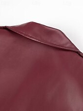 billiga Jackor i konstläder-Dam Imitationsläderjacka Trenchcoat Håller värmen Bekväm Ficka Knappar Mode Slät Formell Utomhus Semester Ledigt Lång Nedvikt Normal Långärmad Ytterkläder Svart Mörkröd Höst Vinter