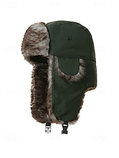 levne Dámské klobouky-Pánská vánoční čepice s kožešinovou podšívkou – nepromokavá, teplá a útulná, s detaily z umělé kožešiny, ideální na zimní dovolenou a outdoorové aktivity