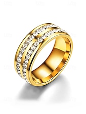 halpa Miesten korut-Miesten jouluinen titaaniterässormus punaisilla ja sinisillä kristallikivillä, useita värejä, täydellinen juhlamuotiin ja lahjaksi