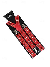 Недорогие Мужские галстуки и бабочки-Мужские рождественские подтяжки с принтами в виде снеговиков, леденцов и орнаментов, регулируемые и праздничные, разные цвета