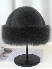 Damskie zimowe berety ze sztucznego futra, miękkie, puszyste i ciepłe czapki w stylu vintage, eleganckie, wielokolorowe czapki na świąteczne stylizacje i na zimną pogodę tanie Kapelusze damskie-Damskie zimowe berety ze sztucznego futra, miękkie, puszyste i ciepłe czapki w stylu vintage, eleganckie, wielokolorowe czapki na świąteczne stylizacje i na zimną pogodę