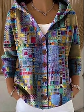 Pentru femei Jachetă cămașă Cald Imprimeu Casual Floral Casual Regulat Capișon Fit regulat Manșon Lung Îmbrăcăminte exterioară Galben Deschis Galben Roz Îmbujorat Toamnă Iarnă ieftine 3D palto-Pentru femei Jachetă cămașă Cald Imprimeu Casual Floral Casual Regulat Capișon Fit regulat Manșon Lung Îmbrăcăminte exterioară Galben Deschis Galben Roz Îmbujorat Toamnă Iarnă