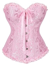 ieftine Corsete-corset corsete de dimensiuni plus pentru femei corsete country sexy doamnă dragă control burtă push up jacquard jacquard cârlig cu flori abstracte &amp;amp; ochi lace up nailon / bumbac nunta special